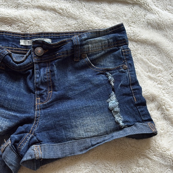 Blue Notes Distressed Denim Shorts | Rolled Hem | Size 28 Summer Staple - Picture 3 of 6
